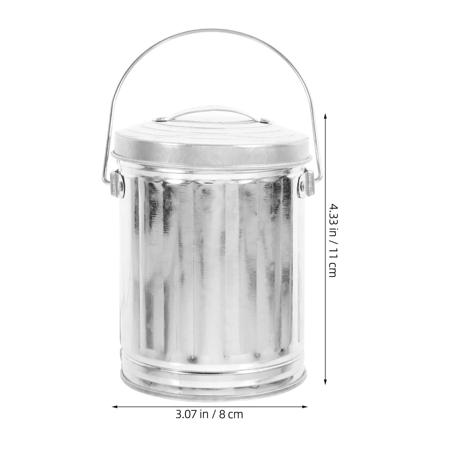 

Stylish Mini Metal Trash Can with Lid for Desk Large Capacity Desktop Garbage Container for Office Dorm Room Living Space
