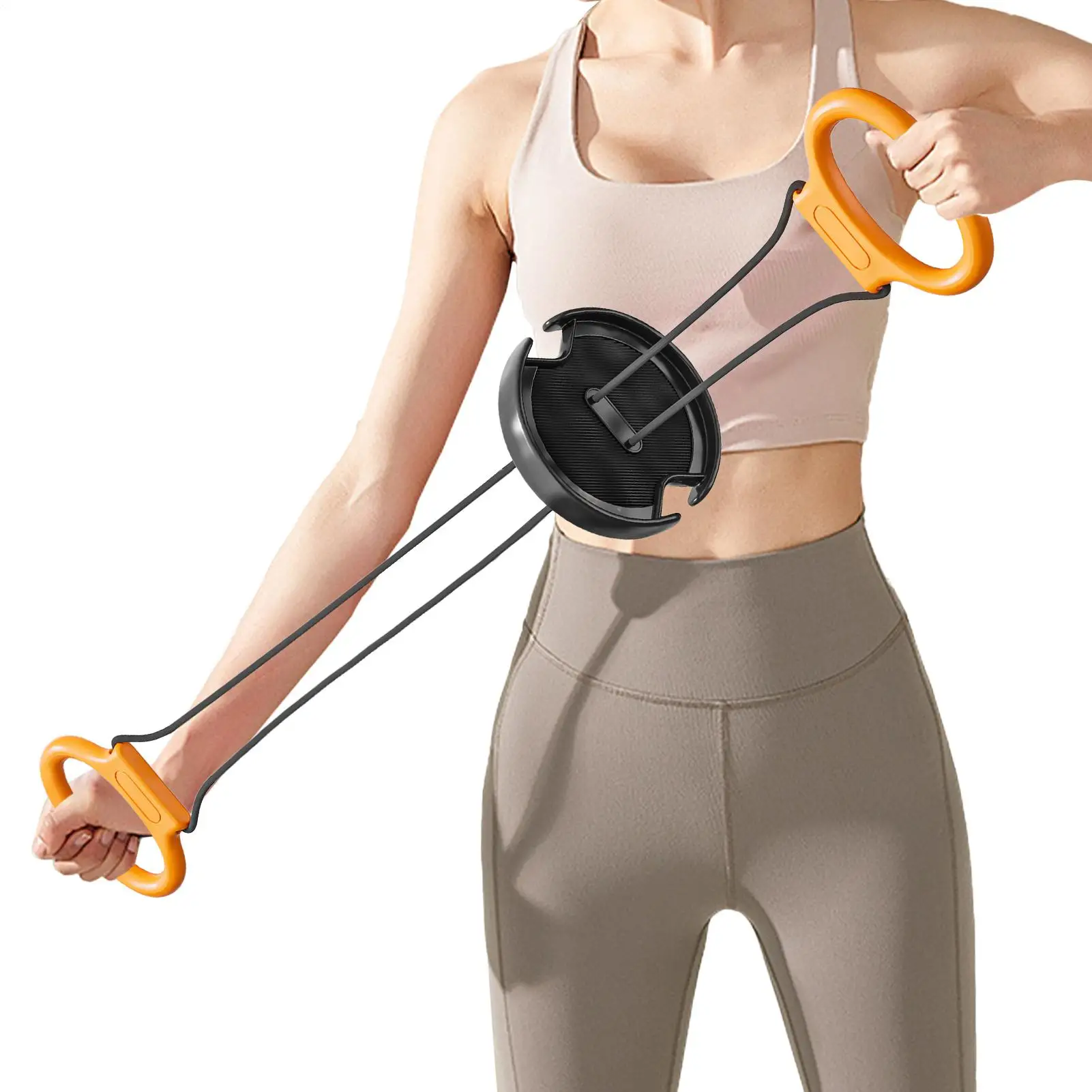 Chest Expander For Men Flywheel Rotation Foldable With Anti-Slip Handle Adjustable Arm Muscle Training Exerciser For Gym Home