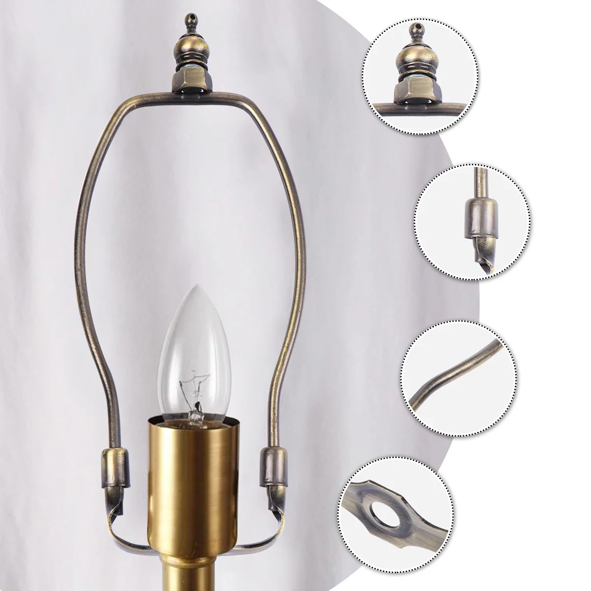 

1pc Horn Bracket 10Mm Bottom Hole Diameter 6 Inch Bronze Iron Lampshade Holder For Home Lighting Metal Horn Lamp Frame