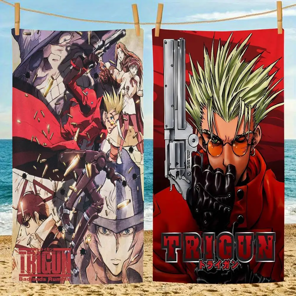 Classic Anime T_TRIGUN S_STAMPEDE Movie Beach Towel Bath Towels for Girl Microfiber Quick Dry Custom Sand Free Beach Yoga Spa