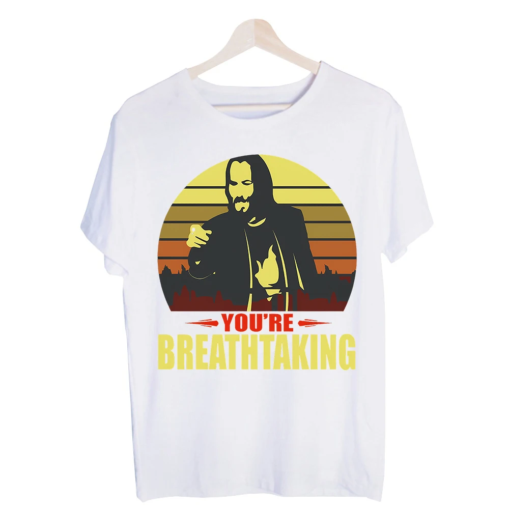 Men's Silhouette and Slogan-style Graphic Tee, Short Sleeve Crew Neck T-Shirt with Retro Sunset Design for Casual Streetwear