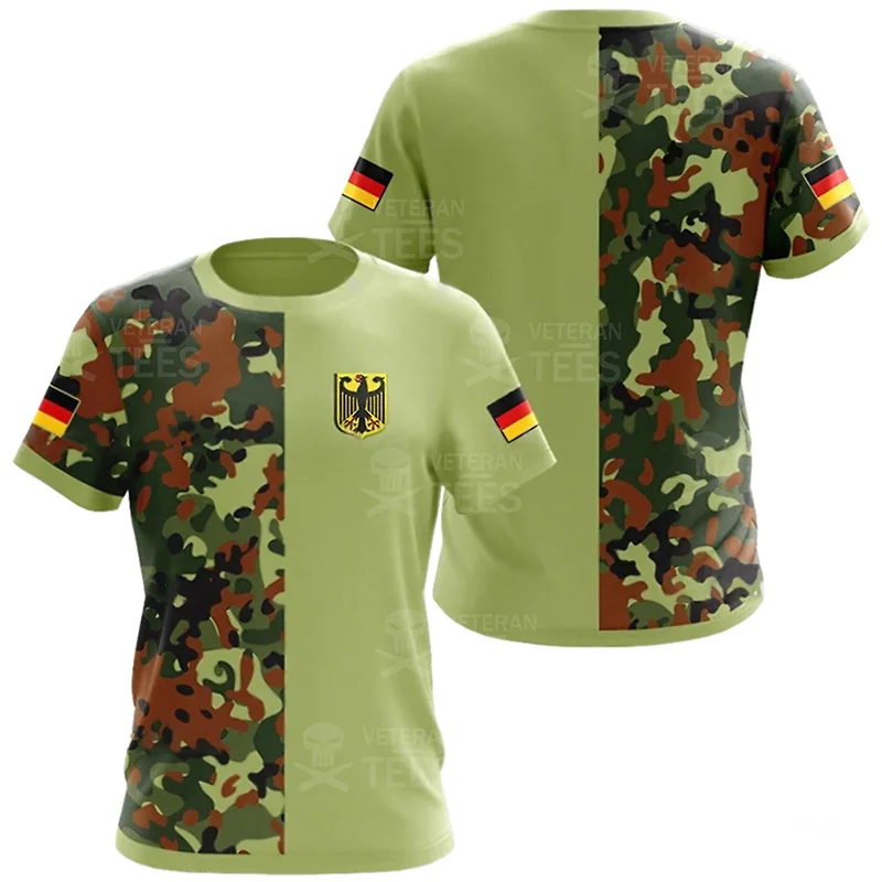 Germany Flag T Shirt Men Tops Tee Shirts 3D Jungle Camo Printed Deutschland Eagle Emblem T-Shirt Olive Beige Forest Short Sleeve image 4