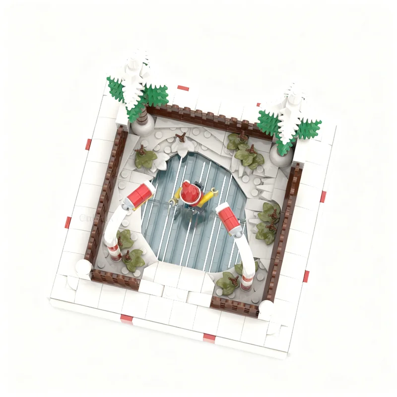 386pcs MOC Seasonal Christmas Little Funny Ice Lake Model Building Blocks Christmas Gifts Architecture Toy DIY Creative Idea