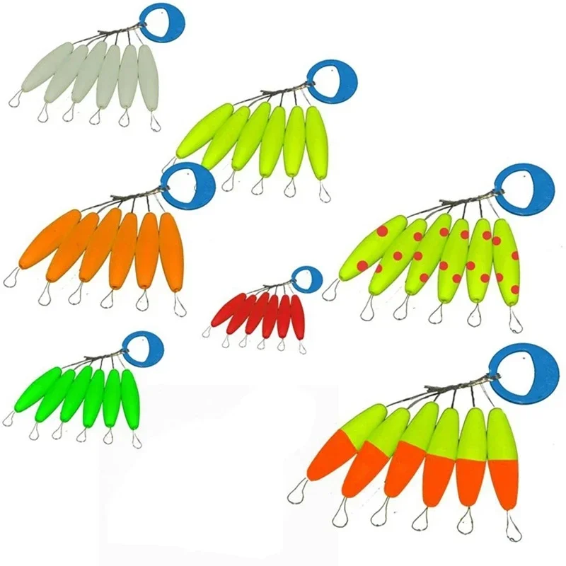 5packs/lot Seven star Float Bobber 6 In 1 2 Sizes Carp Fishing Float Beans 8 Colors Striking Beads With Hole J543