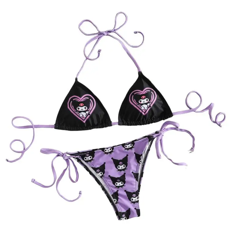 

Sanrios Kuromi Swimsuit Creativity Cartoon Party Bikini New Style Fashion Kawaii Ins Pool Party Holiday Gifts Hot Selling Summer
