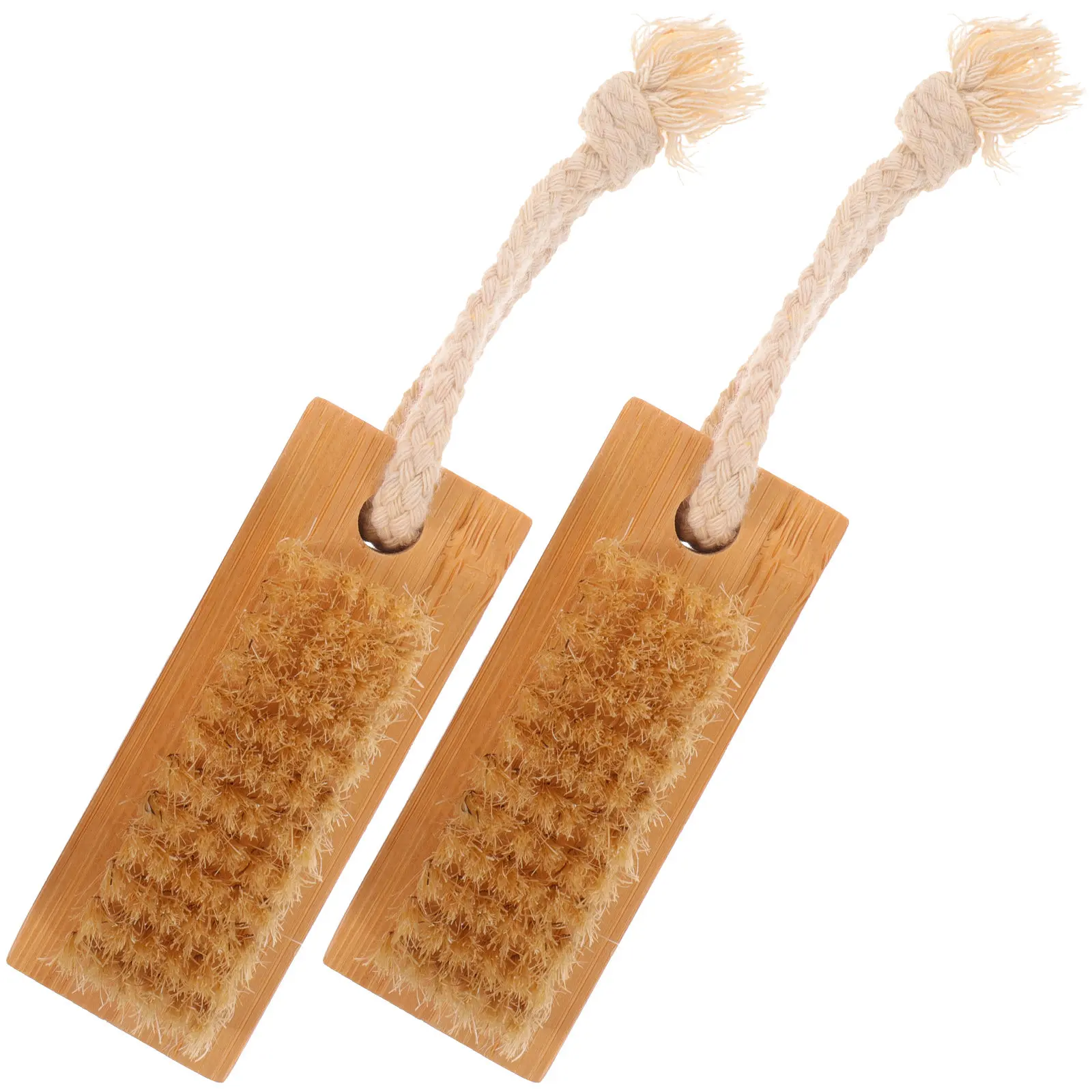 

2Pcs Nail Brushes Professional Bamboo Fingernail Cleaners Portable Double-Sided Manicure Cleaning Tools Home Nail Dust Scrubbers