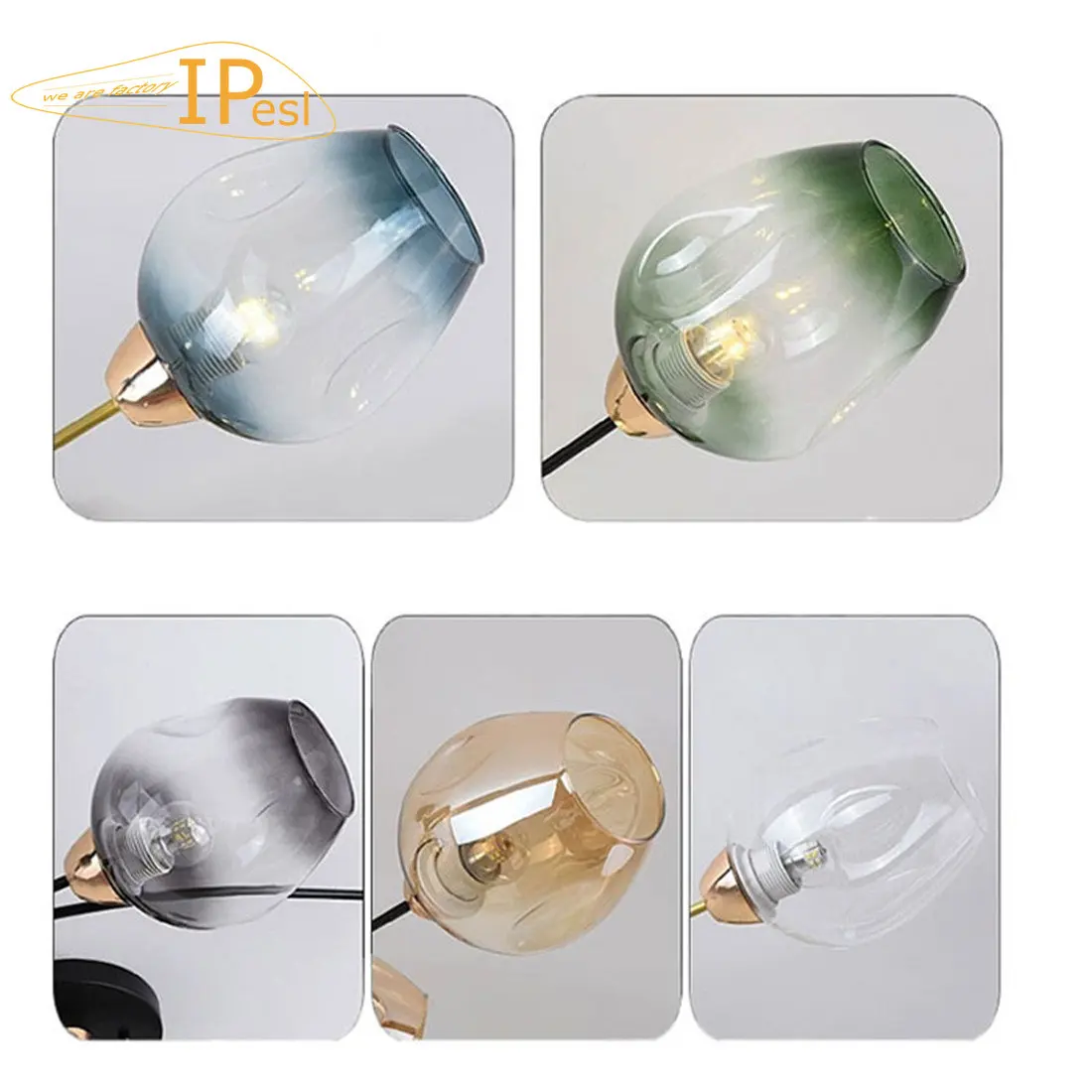 Magic Bean pendant Lights Glass Cover D12cm D15cm D18cm Concave Glass Shade Replacement 4.5cm opening fitter lamp shade E27