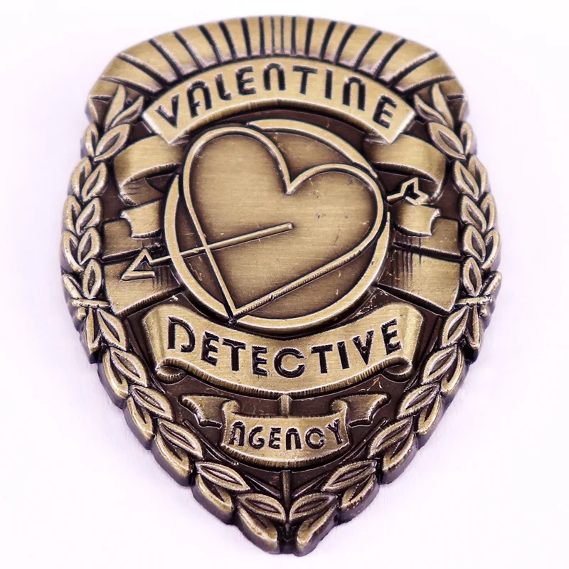 Fallooout-4 Lapel Pin Nick Valentine Detective Agency Vintage Metal Badge