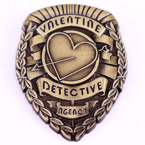 Fallooout-4 Épinglette Nick Valentine Agence de détective Vintage Badge en métal