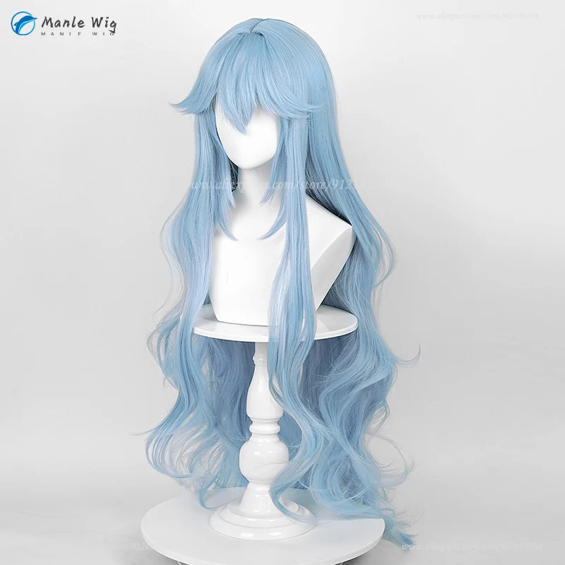 Long Ayanami Rei Cosplay Peruca, EVA Cosplay, Cabelo Onda Azul, Cabelo Resistente Ao Calor, Festa de Halloween Perucas, Cap Peruca, Alta Qualidade, 100cm