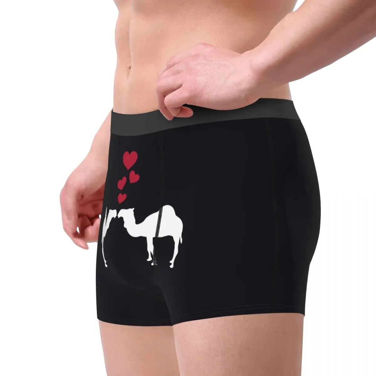 Men Camels Love Boxer Briefs Shorts Panties Breathable Underwear Wildlife Mammal Desert Homme Novelty S-XXL Underpants