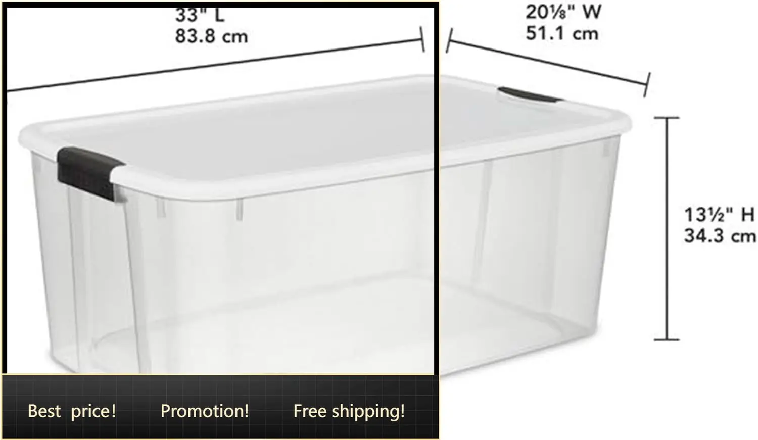 

12-Pack Ultra Latching Box, Storage Bins with Lids, Clear Plastic, 116 Quart - Heavy-Duty Organizing Containers for Closet, Bath
