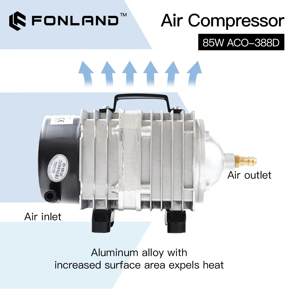 FONLAND 85W ACO-388D Luft Kompressor Elektrische Magnetische Luftpumpe für CO2 Laser Gravur Schneiden Maschine