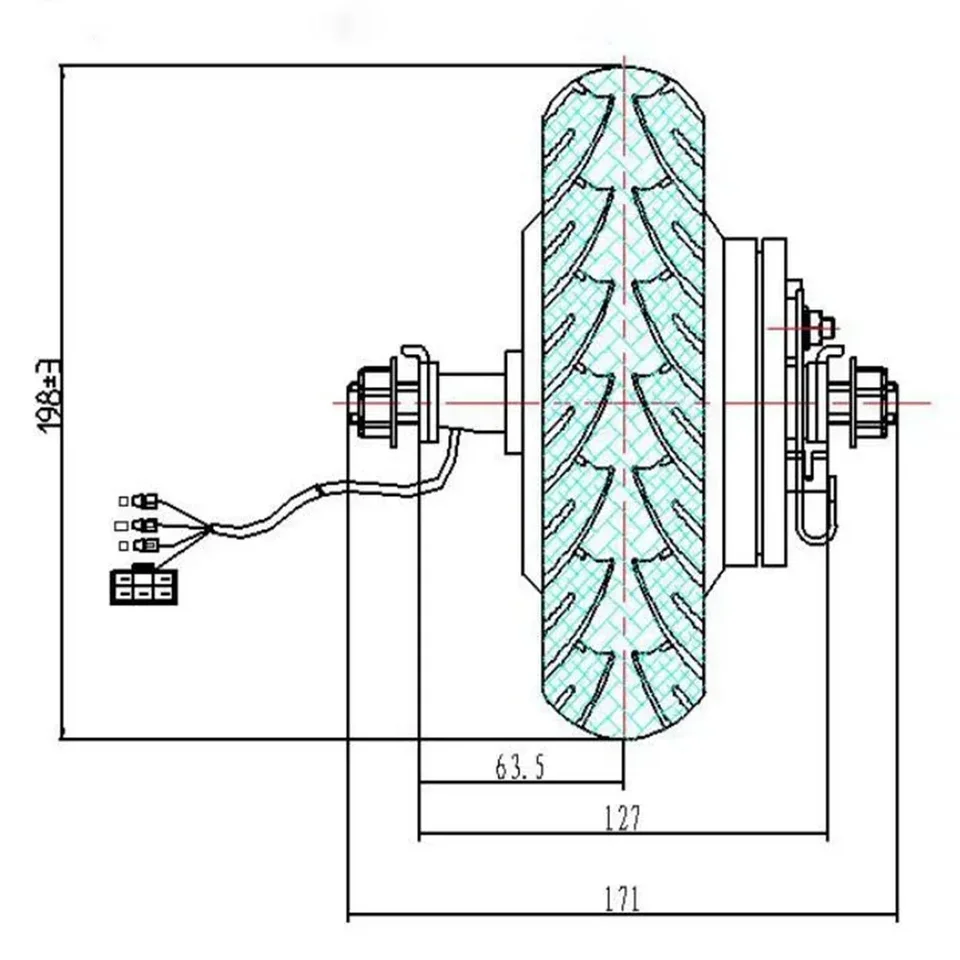 8 インチハブモータースクーター 24V 36V 48V 350 ワット 500 ワット