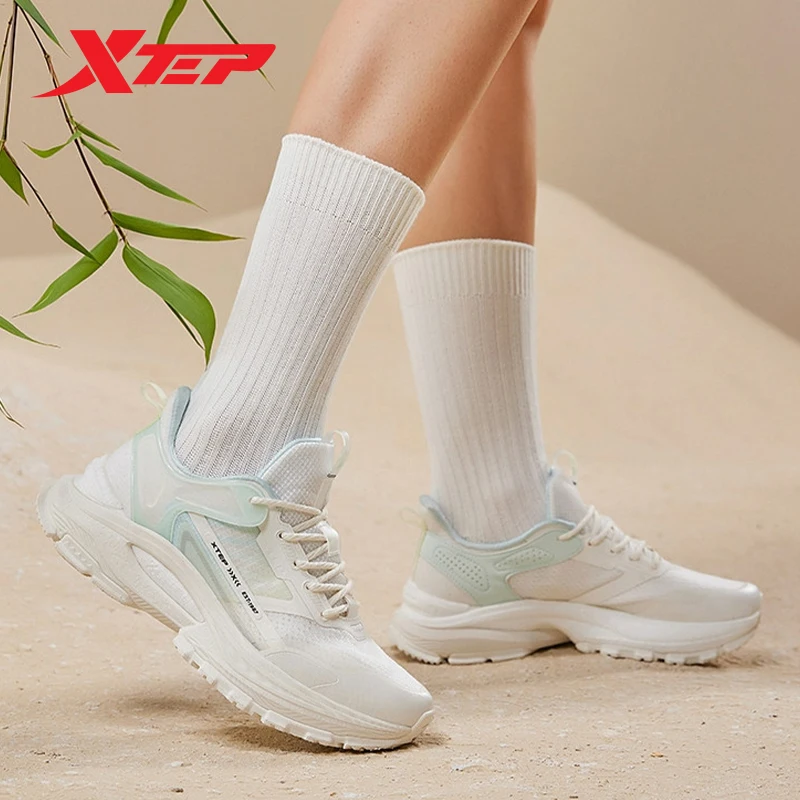 Xtep Chinoiserie Walking Shoes For Women Dynamic Foam Lightweight Women\'s Sports Shoes Breathable Casual Sneakers 877218320006