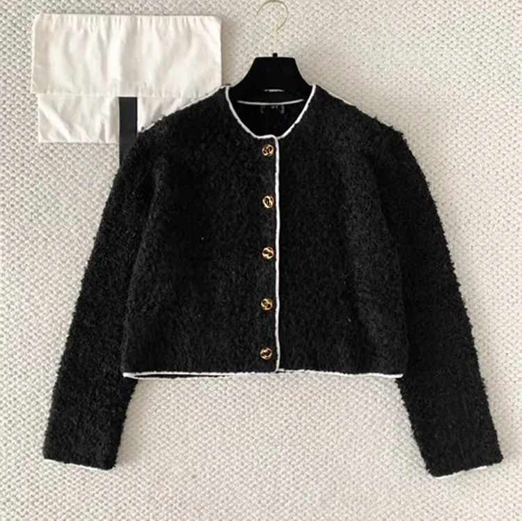 Customization New styles of European women's clothing for 2026 Long-sleeved single-breasted knitted tweed coat