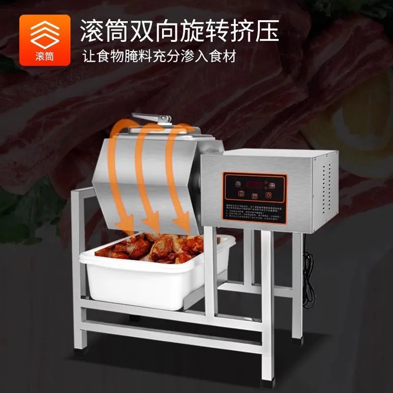 Commercial meat curing machine, automatic small vacuum tumbling machine, full set of hamburger fried chicken equipment
