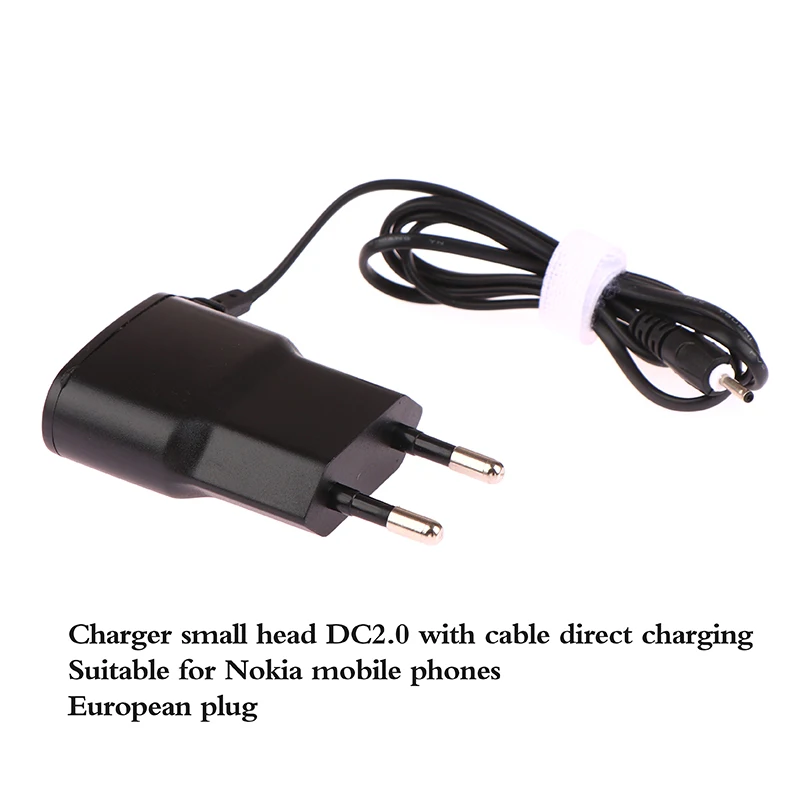 EU Plug AC Charger Wall Travel Charging Car Charger Small Pin DC2.0 2mm Charger Lead Cord For Nokia 7360 N71 6288 E72 N75 N77