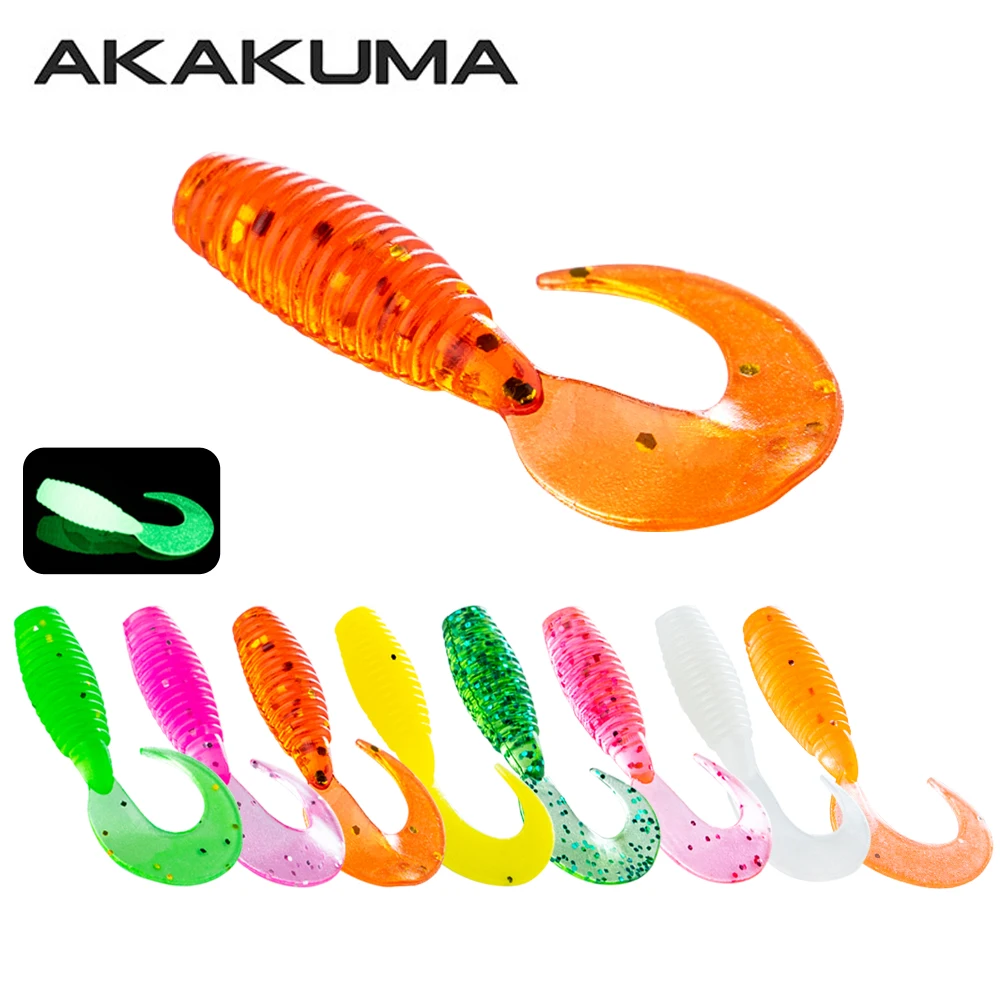 50 Stück Grub Curly-Tail Köder 2,5cm 8 Farben Wurm-Swimbait Schwimmende Wobbler Silikon Kunstköder Topwater
