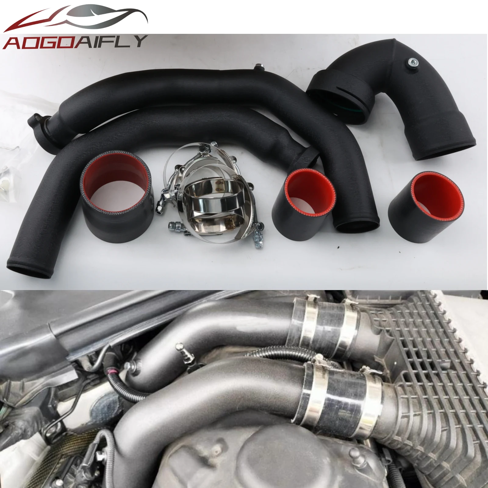 S55 Performance Charge Pipe + Boost Hose Kit for BMW M3 (F80) M4 (F82 F83) 3.0L Twin Turbocharged