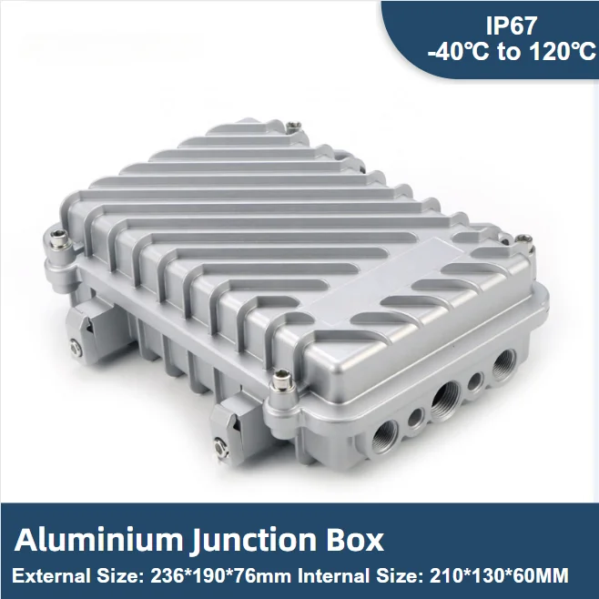 Imagem -02 - Caixa de Junção de Alumínio Impermeável com Anel de Vedação Equipamento Eletrônico ao ar Livre Ip67 Poliéster 210x130x60 mm