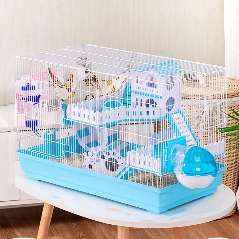 Hamster Cage Small Animal Hedgehogs Rabbit Guinea Pig Large Villa Swing Stairs Package Supplies Toy Set