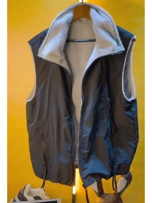 

Мужской жилет с воротником-стойкой на молнии, весна 2026: модный, свободный, теплый, повседневный, универсальный, верхняя одежда