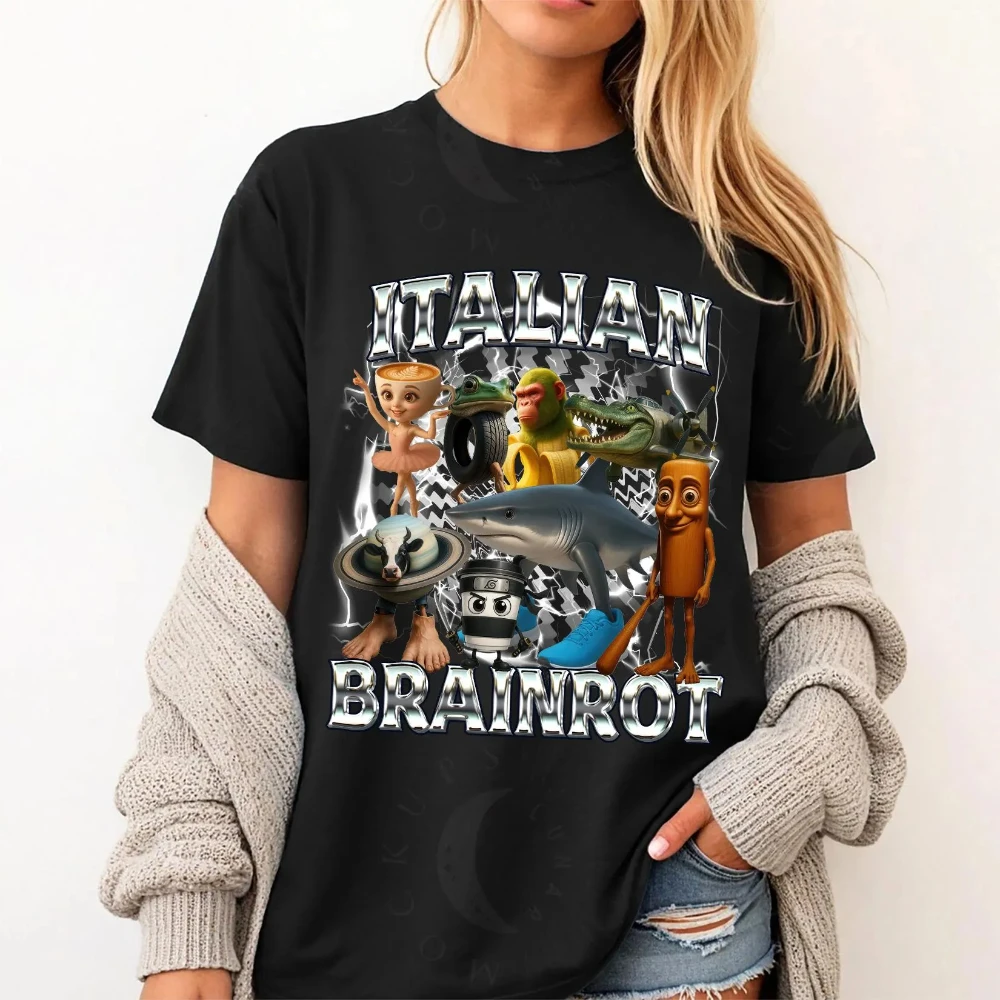 

Funny Italian Brainrot Kids Adult Meme Tshirt Brainrot Birthday Christmas Gift Tralalero Tralala Tung Tung Tung Sahur Tee