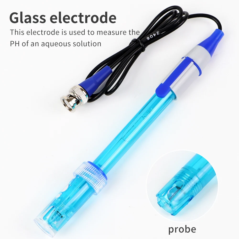 Ph Sensor Electrode 0-14 Ph Controller Electrode Probe Bnc Connector Replacement Kit for Aquarium