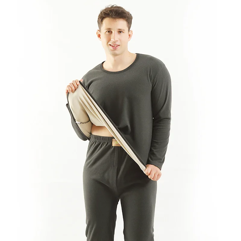 

Men winter plus size 9XL 8XL loose thickening elastic thermal underwear long-sleeved long pants set 165kg underwear men