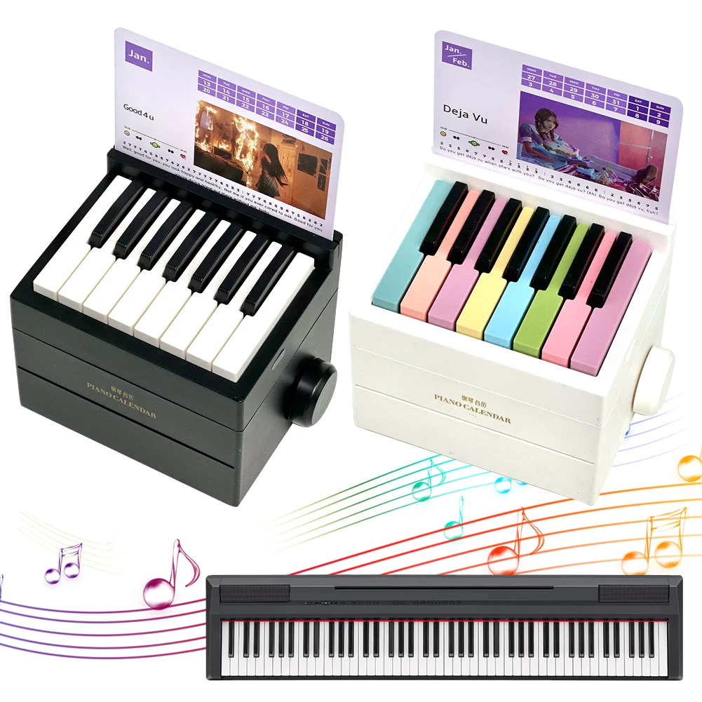 Singer Piano Calendar 2025 Piano Desk Calendar Playable Mini Piano Calendar with 27 Music Calendar Cards 26 Songs Gift for Fans