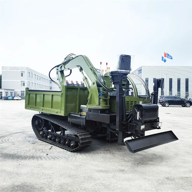 Trattore agricolo compatto mini dumper cingolato personalizzato per macchine forestali con escavatore