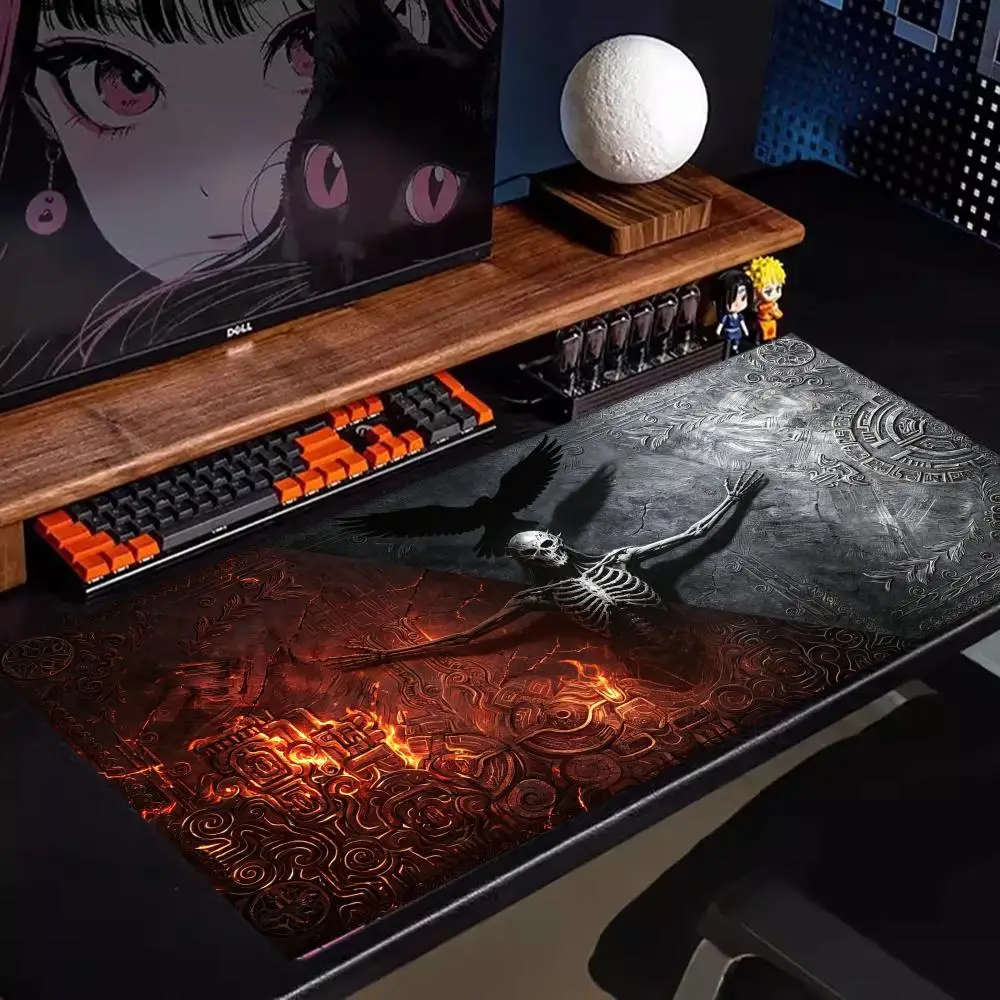 Epic Dark Figure Mouse Pads Antique Stone Texture Playmat Stylish Table Mat For Gaming And Office