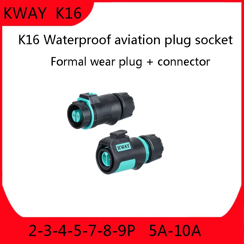 

K16 Formal Waterproof Aviation Plug Socket Square Seat Quick Joint Male Female Flame Retardant and Anti-Corrosion KWAY