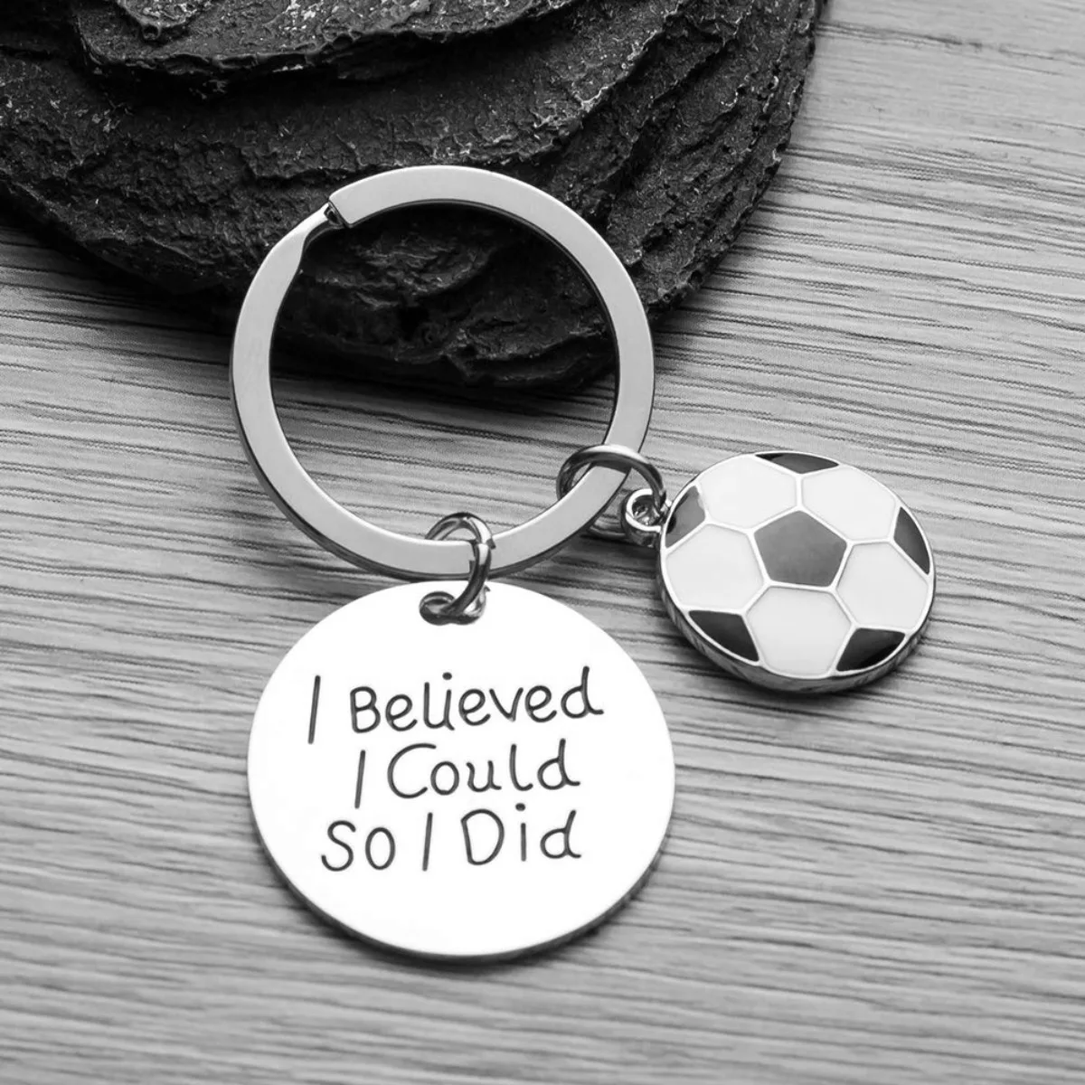 Inspirational Soccer Keychain I Believed I Could So I Did Zipper Pull Proud Player Team Gift for Soccer Enthusiasts