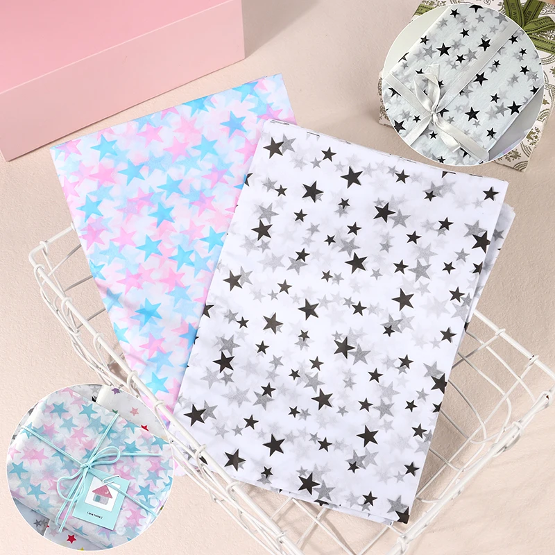 10 Sheets Tissue Paper Wrapping Creative Star DIY Craft Flowers Gift Box Packing Wedding Party Home Decoration Supplies 50cm*70c