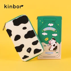 Kinbor Kawaii Cow Weekly Zipper Bag Notebook Cute Book Set Adult Children Hand Book Record Book Valentine's Day Birthday Gift