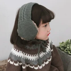 Wool Knitted Earmuffs or Snood for Children Windproof Earmuff Boys Girls Warm Soft Winter Knitted Thickened Earmuffs Baby bib