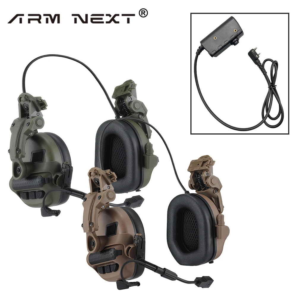 

ARM NEXT F30 Tactical Headset Helmet Earphone for Military Shooting Hearing Protection Noise Cancelling Headphone+PTT Adapter