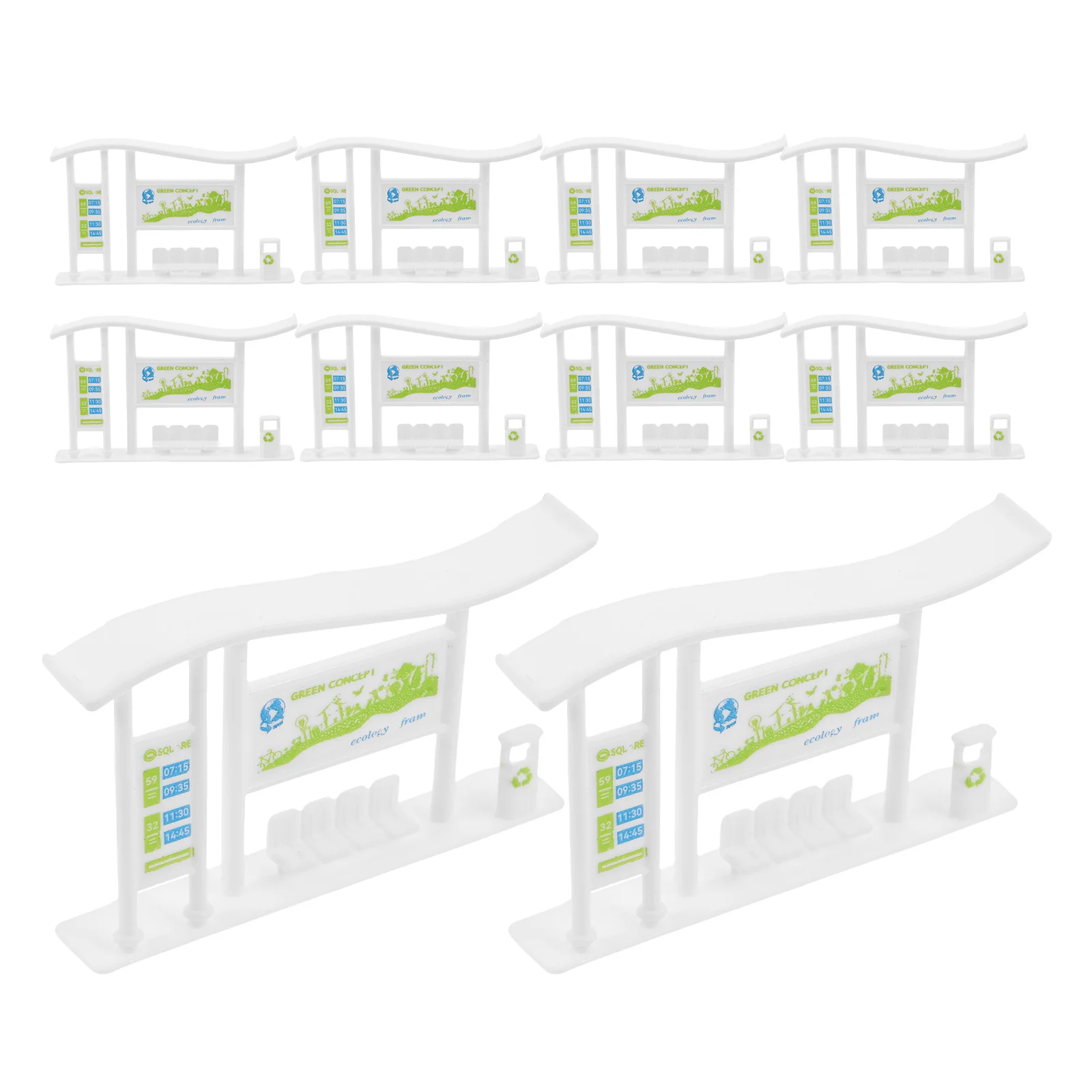 

20Pcs Miniature Railway Station Scene Lifelike Appearance for Photography Props and Urban Landscapes Miniature Bus Stop Props