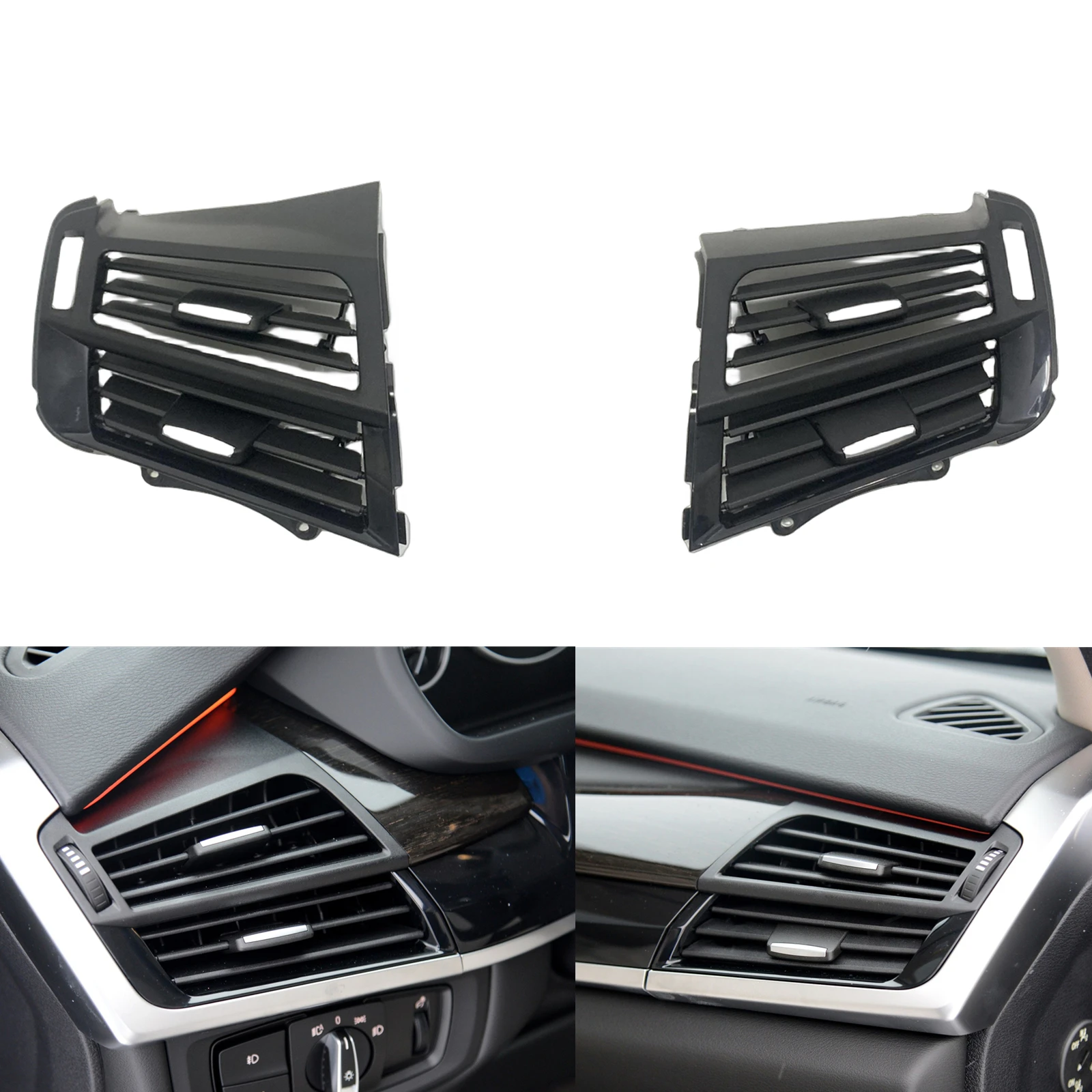 Front A/C Air Vent Outlet Grill Cover Dashboard Conditioning Panel Frame Grille For BMW X5 F15 X6 F16 X5M F85 X6M F86 2014-2018