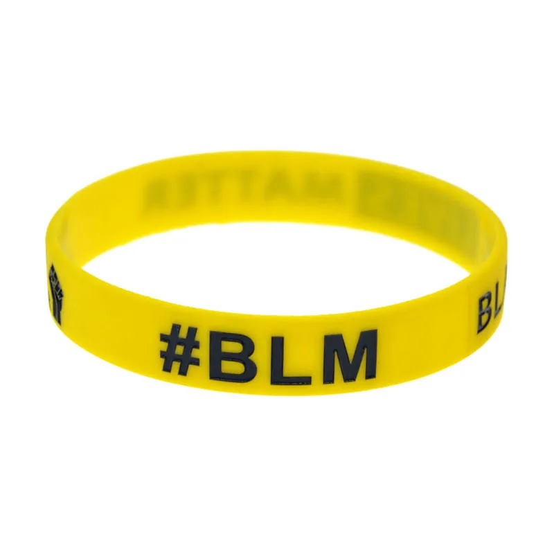 1 Stück Fist BLM Black Lives Matter Silikon-Armband mit Faust-Symbol und inspirierendem Slogan, 3 Farben – Detail 5
