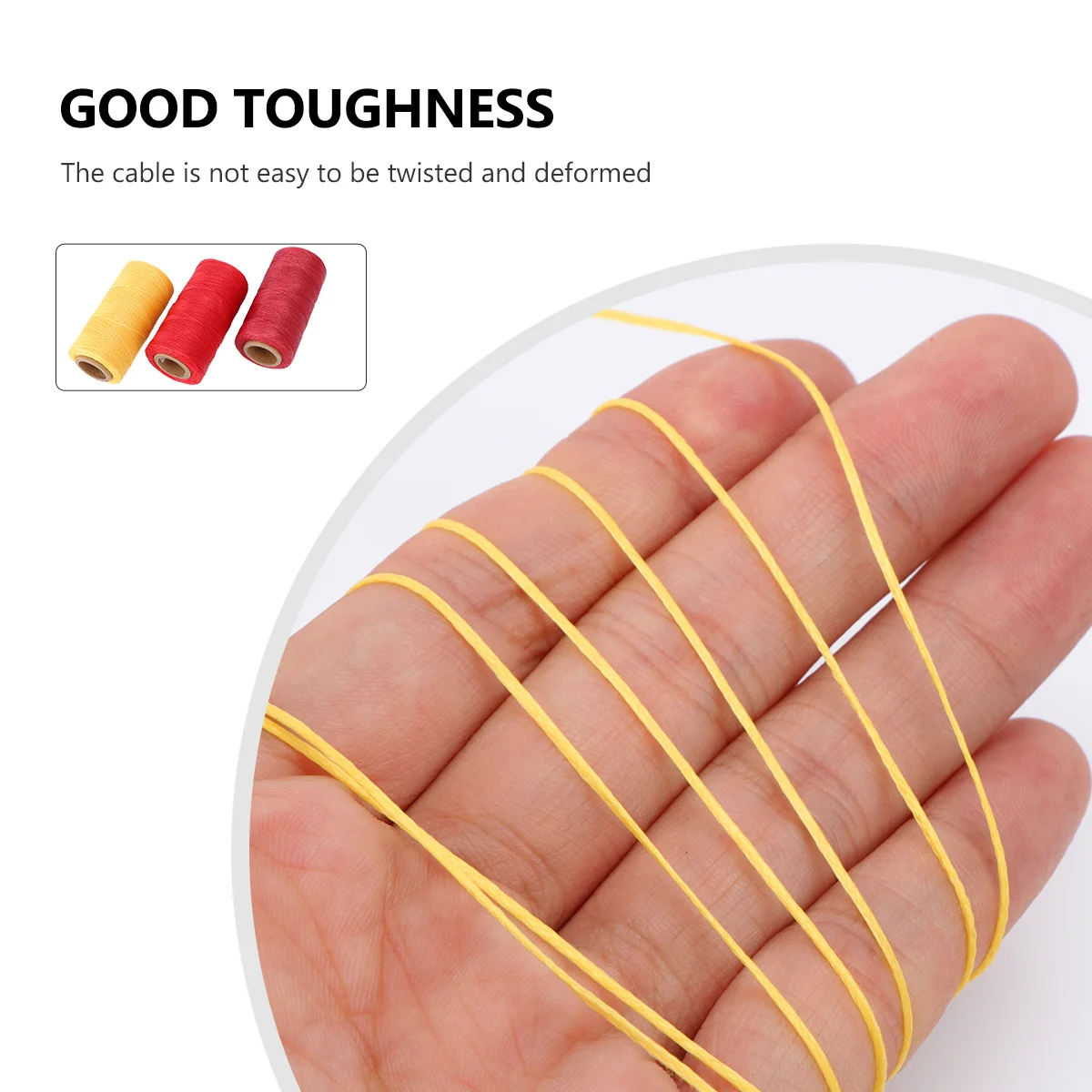 

3pcs 0.8Mm Hand Braided Waxed Thread 260M Deep Red Red Yellow For Craft Diy Sewing Repair Flat Stitching Cord Waxed Line
