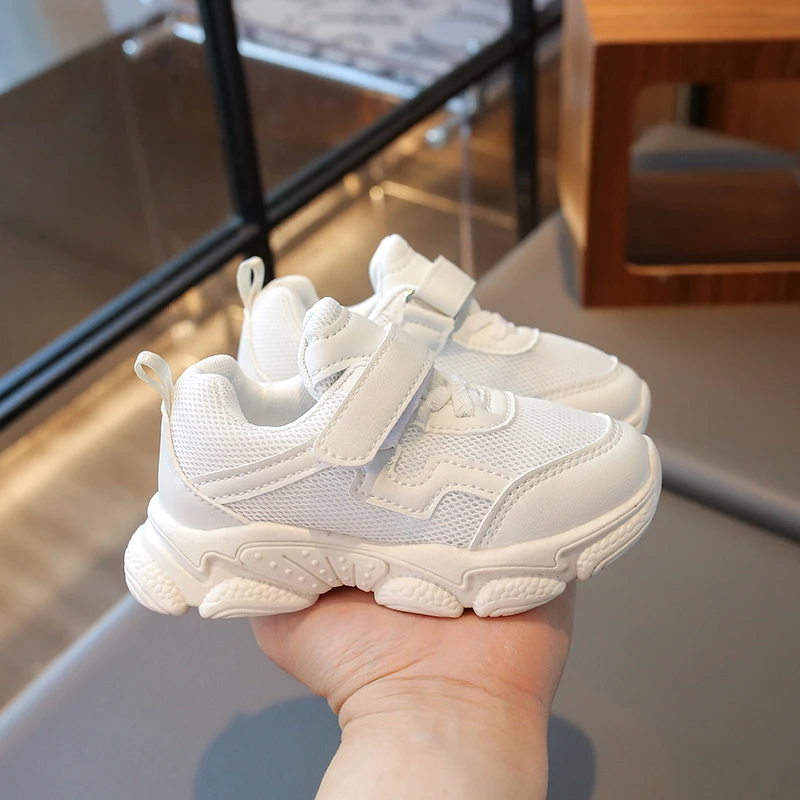 Four Seasons New Children's Sports Shoes Toddler Girls' Fashion Leisure Mesh Breathable Non-slip Running Shoes Student Sneakers