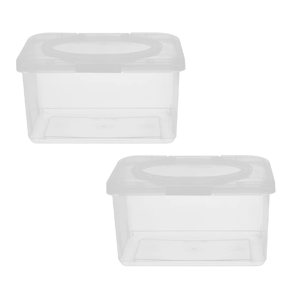 

2pcs Wipes Dispenser Reusable Leakproof Container Moist Seal Silicone Ring Portable Box Bathroom Nursery Travel Refillable