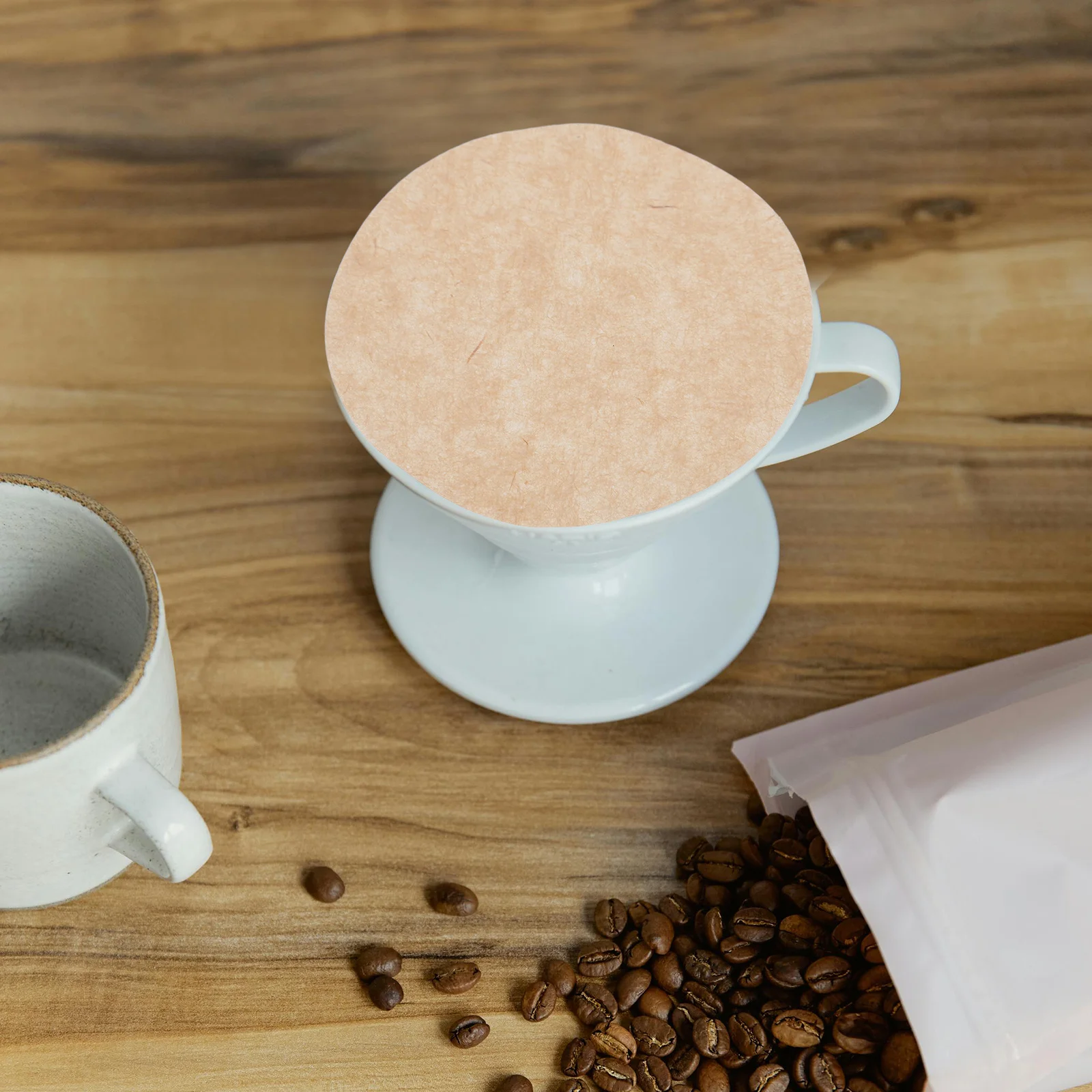 200 قطعة من ورق فلتر القهوة المستدير غير المبيض، نفاذية عالية، طعم نقي، متوافق مع ماكينات صنع القهوة المختلفة، فلتر إسبرسو