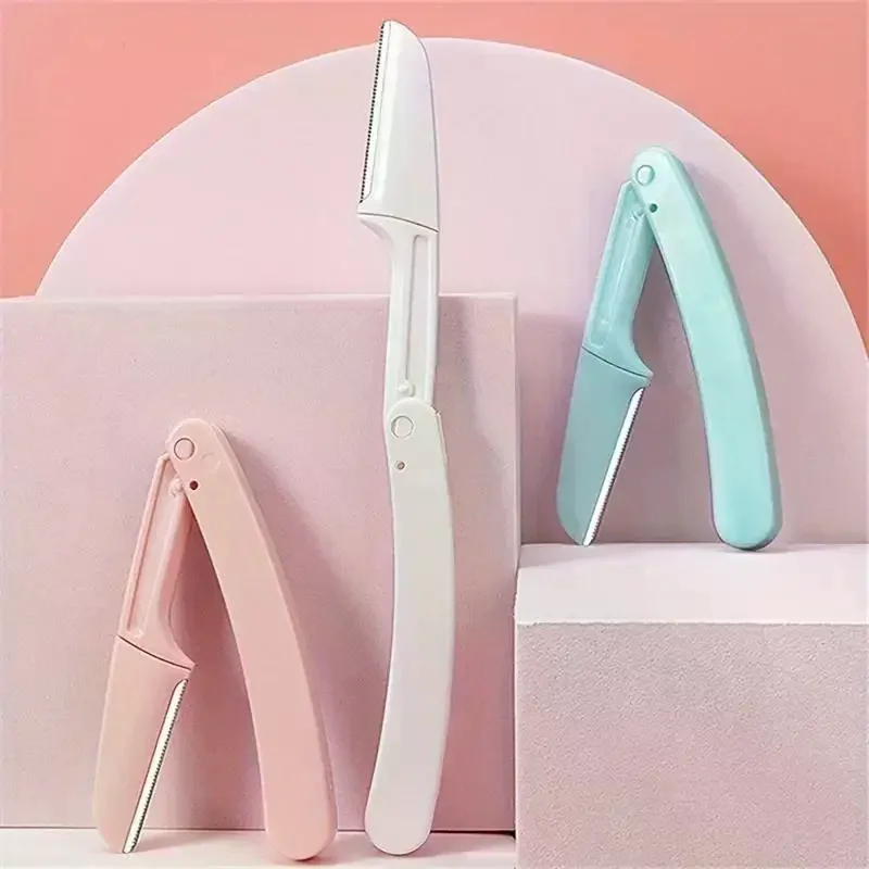 

3Pcs Eyebrow Trimmer Facial Epilators For Women Pocketknife Eyebrow Profiler Hair Remover For Ladies Face Eyebrow Shape Shaver