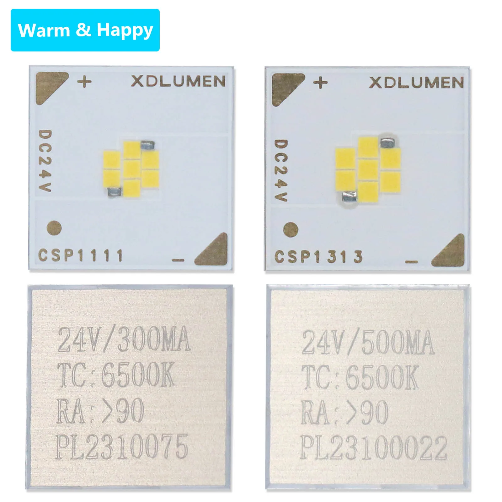 

7W 12W CSP1313 1111 Square Bead DC24V 300mA 500mA LED COB Cold White Warm White Diode Chip Spotlight Tube Light Source