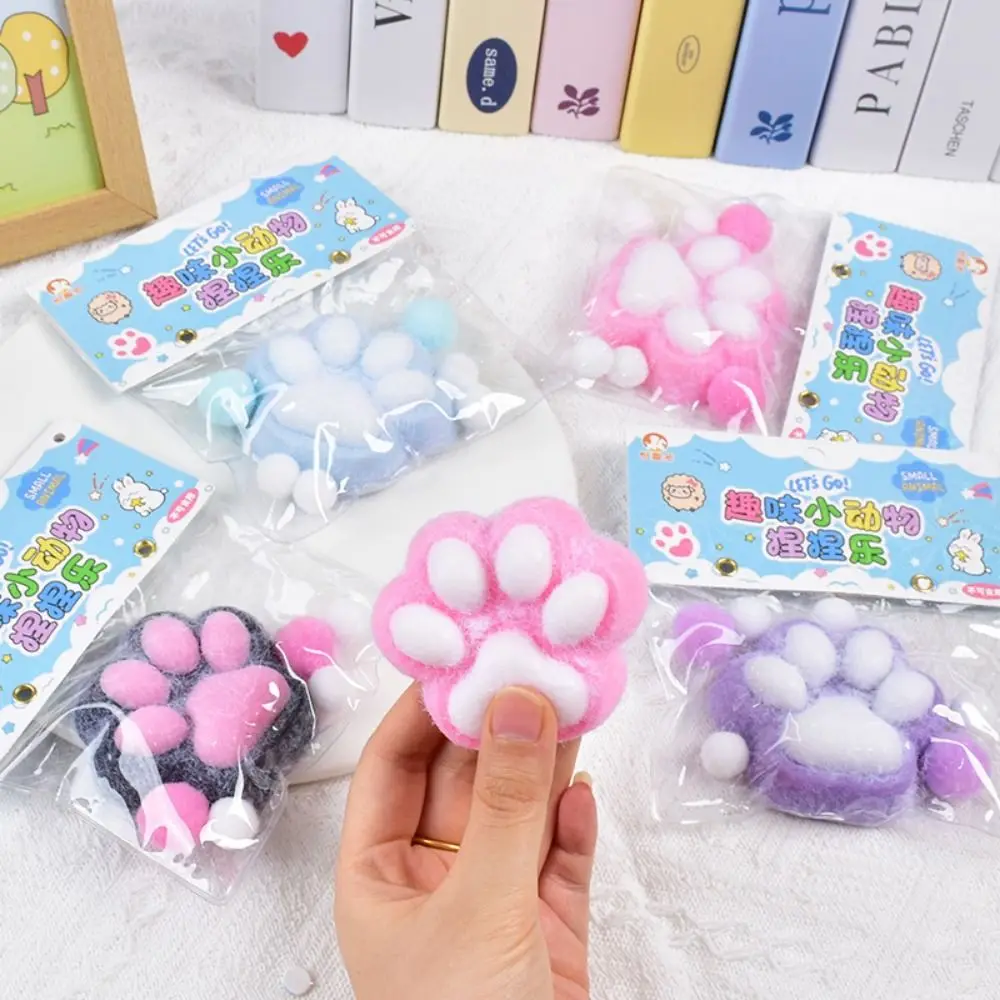 Cute Super Large Plush Cat Paw Squeeze Toy Kneading Silicone Cartoon Fidget Toy 3D Handmade Cat Paw Pinch Toy Practical Jokes