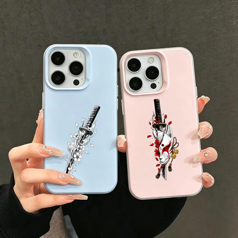 

1P-Samurai sword Phone Case Jelly like 2 in 1 dual-layer dopamine phone case, compatible with iPhone 17/16/15/14/13/12